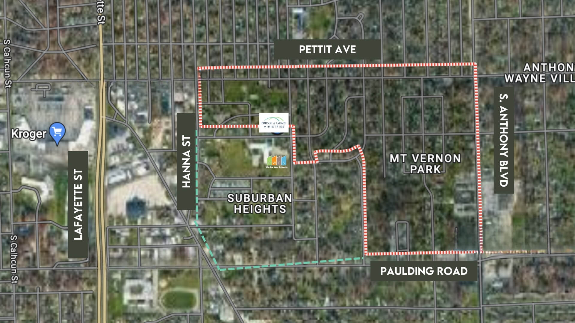 zoomed out view of the mount vernon park map