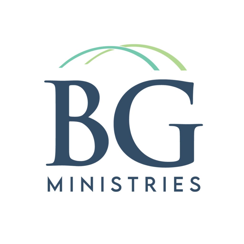 green and navy small square bridge of grace (BG) logo